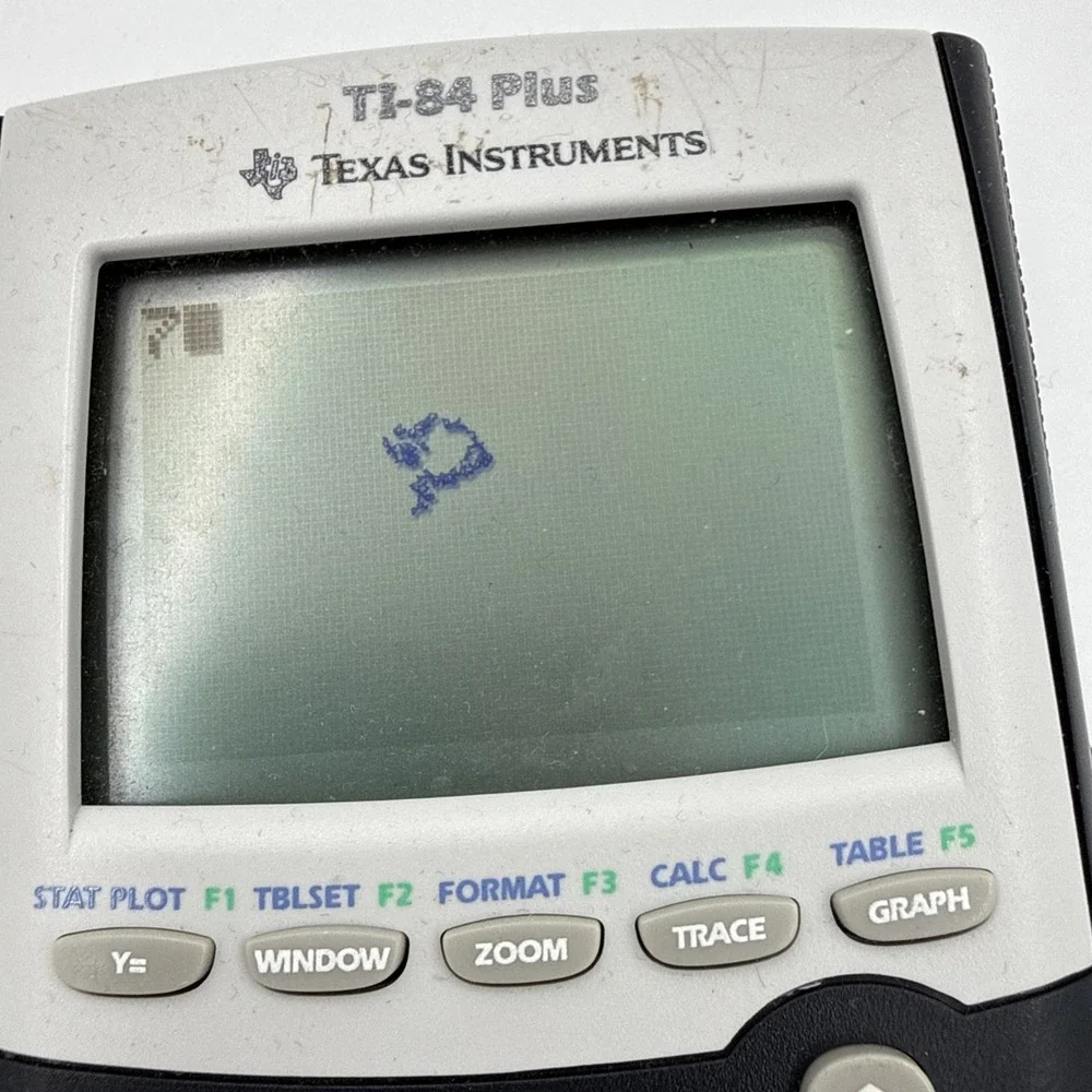 Texas Instruments TI-84 Plus Graphing Calculator Black W/Slide Cover- See Screen